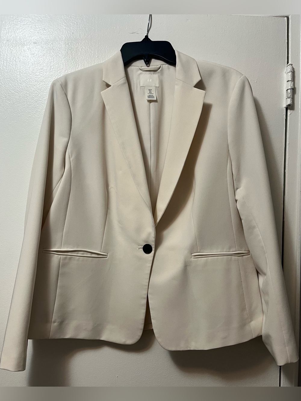 H&M Cream Single-Button Tailored Blazer